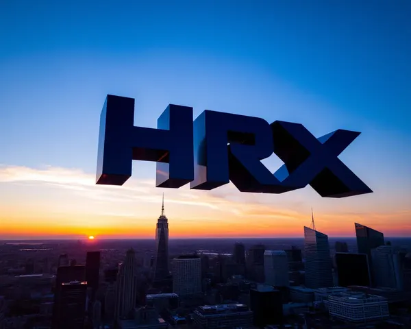 3D HRX Logo Over City Skyline