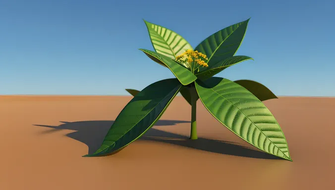3D Model of Dicot Flower with Petals and Sepals Visible