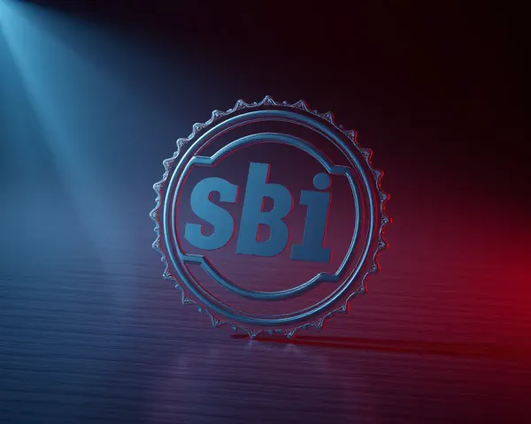 3D Realistic SBI Stamp with Dark Metallic Background