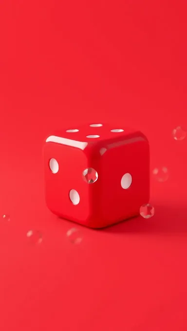 3D Red Die with Red Background Shadow Effect