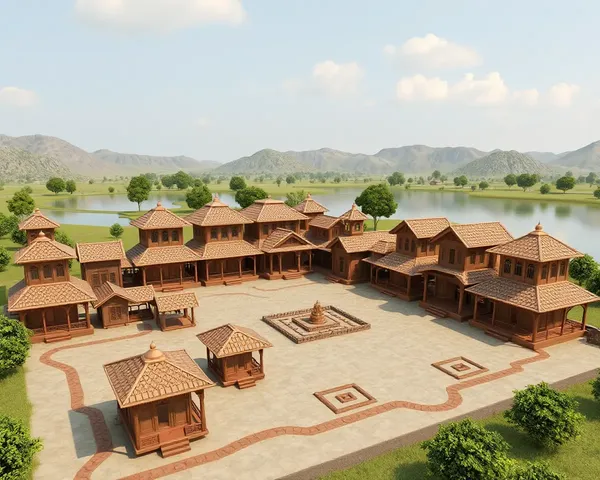 3D Rendering of Traditional Pital Bartan Village in PNG