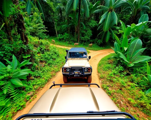 4x4 Off-Road Vehicle Navigates Dense Jungle Terrain