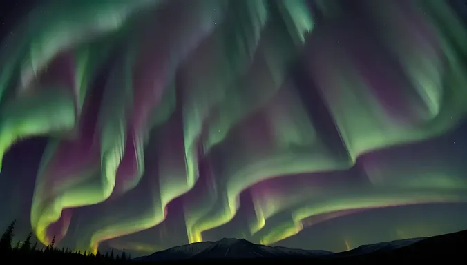 AI-Generated Aurora Borealis Night Sky Display