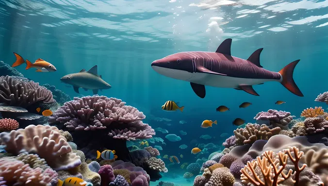 AI-Powered Submarine Exploring Coral Reef