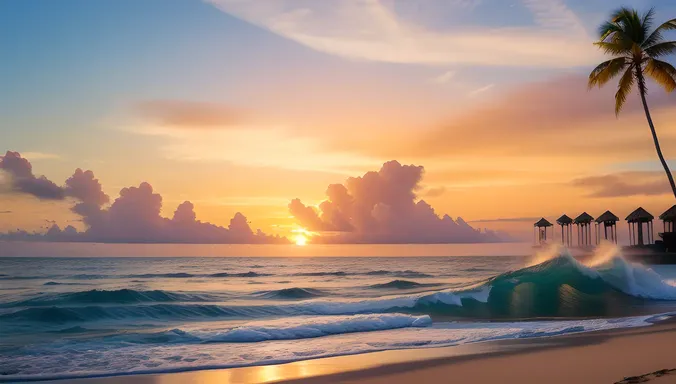 AI-Powered Waves Crash on Beautiful Beach