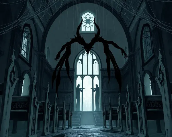 Abandoned Church with Baphomet and Cobwebs