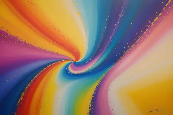 Abstract Art Piece with Yyyyyy Colors and Brushstrokes