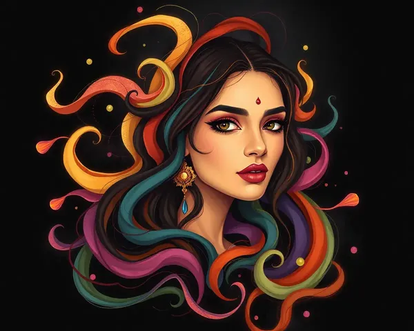 Abstract Artistic Expression of Bhavi Amadar with Swirling Shapes