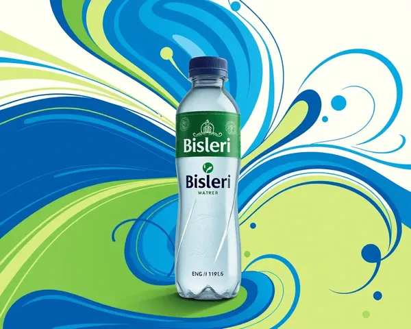Abstract Blue Green Design with Bisleri Water Bottle PNG