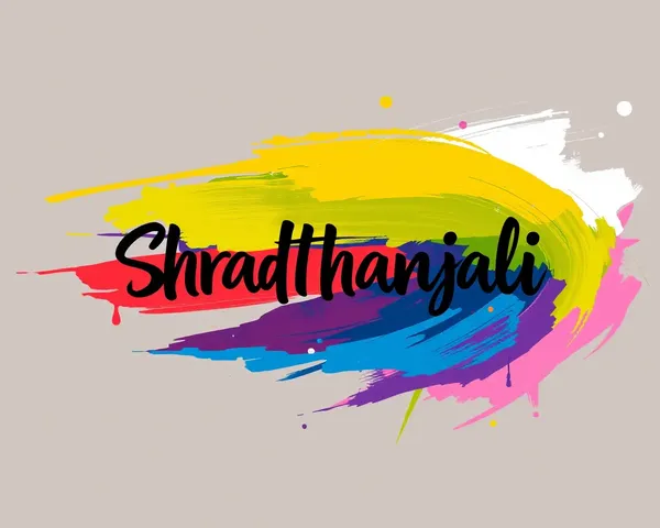Abstract Shradhanjali Design with Bold Brushstrokes and Vibrant Colors