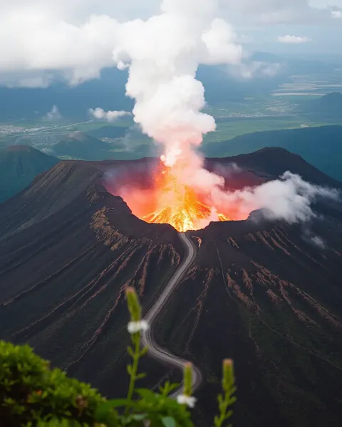 Active Volcano's Lava Flow Destroys Everything in Its Path