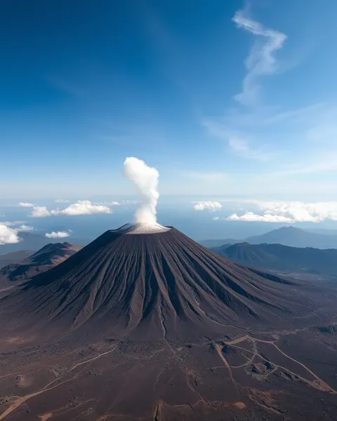 Active Volcano Erupts with Fiery Fury and Destruction Nearby