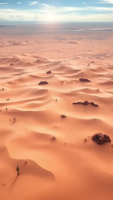 Aerial View of Endless Desert Landscape