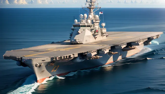 Aerial View of USS Harry S Truman Aircraft Carrier Docked