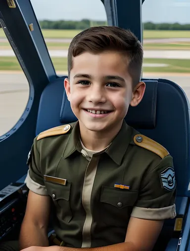 Air Force Boy Excited in Cockpit Adventure