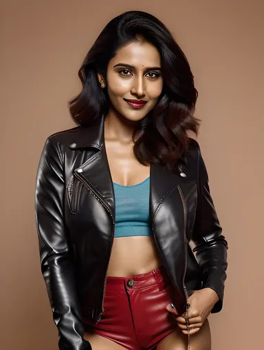 Akshara Gowda's Bold Pic: Leather Jacket and Fearless Expression.