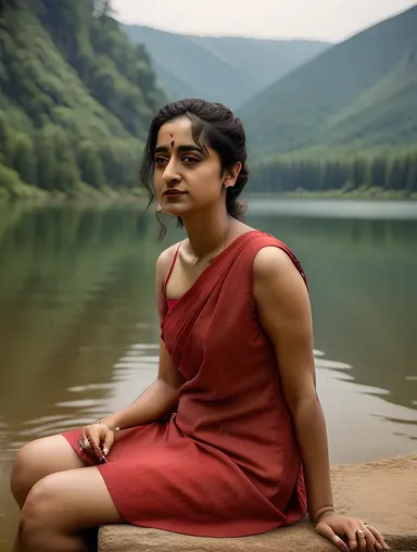 Akshara Haasan's Serene Pic: Peaceful Lake and Contemplative Mood.
