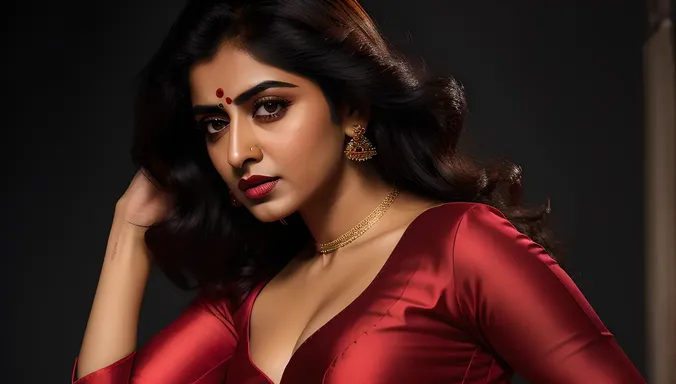 Akshara Ki Pics: Dramatic Black and Red Portrait