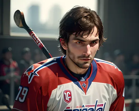 Alexander Ovechkin's Determined Portrait in Washington Capitals Jersey
