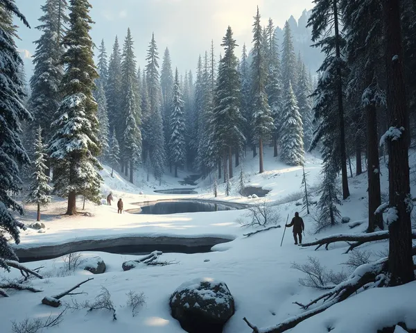 Ancient Forest Covered in Snow and Ice