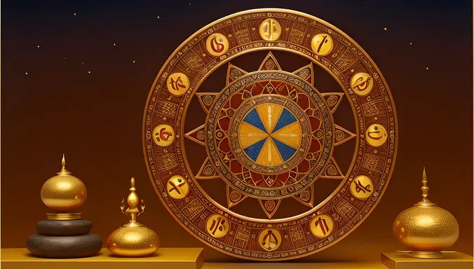 Ancient Indian Mathematician Baudhayana with Golden Background