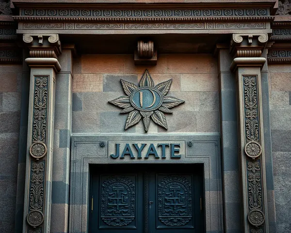 Ancient Stone Door with Satyamev Jayate Logo Emblazoned