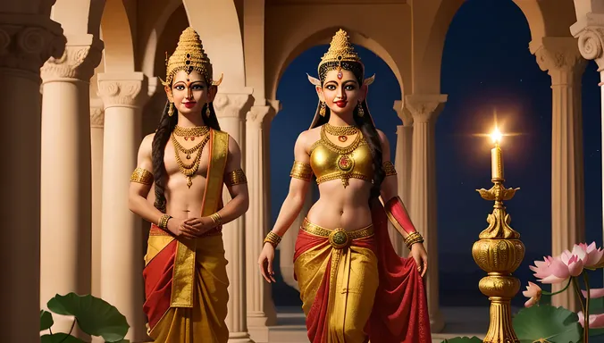 Androgynous Lord Siva as Ardhanarishvara with Lotus Pedestal