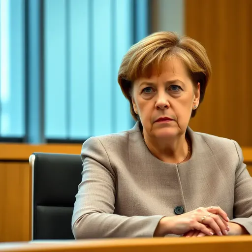 Angela Merkel's Stern Expression as German Chancellor