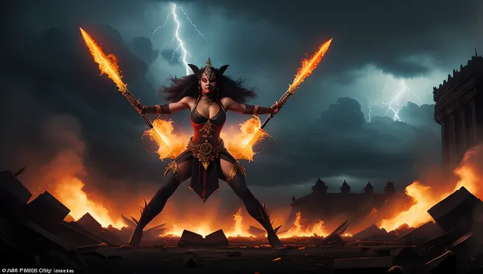 Angry Bhadrakali Images: Ominous Goddess of Destruction Unleashed