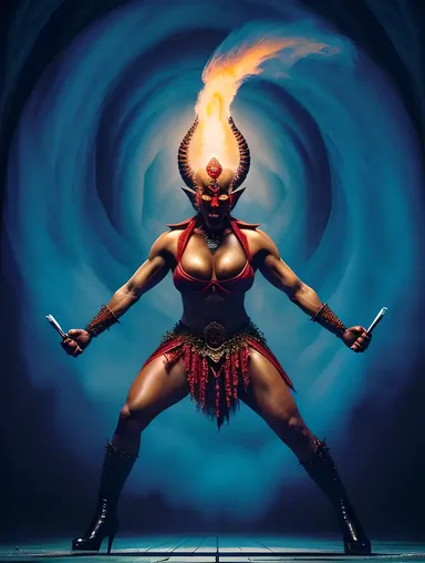 Angry Bhadrakali Unleashes Dark Energy and Sharp Blades