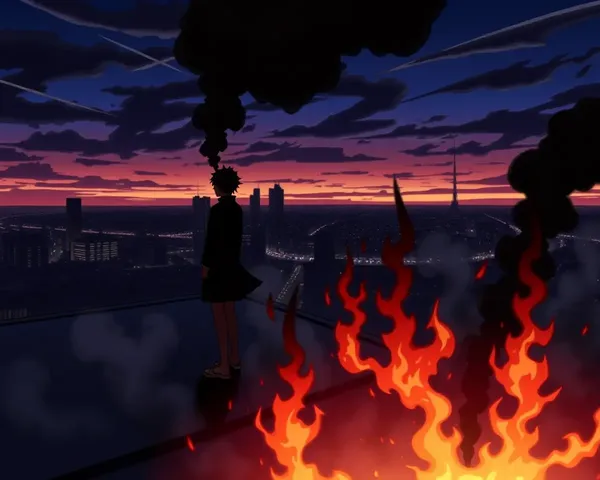 Anime Character in Perilous Rooftop Scene