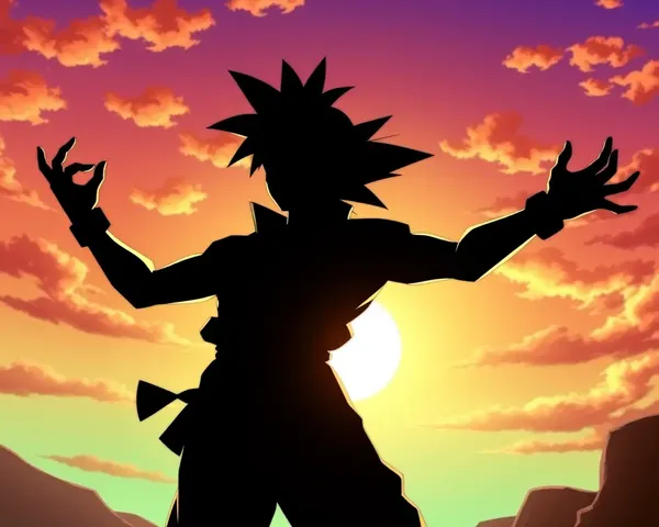 Anime Fanart Wallpaper: Sunset Silhouette with Anime Character