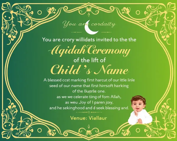 Aqiqah Invitation Card in Urdu for Special Occasion