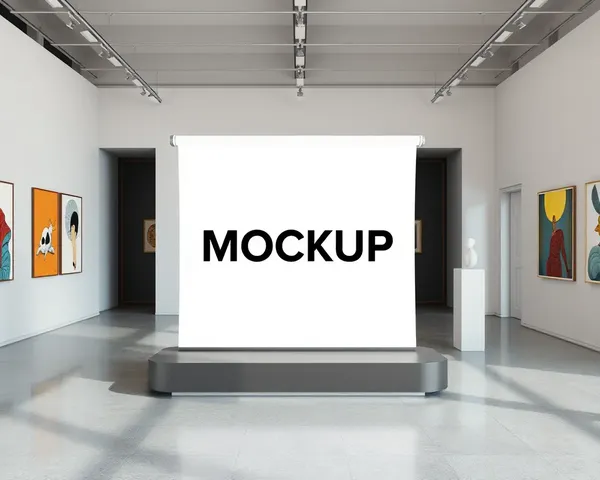 Art Gallery Standee Mockup with Free PSD File Download