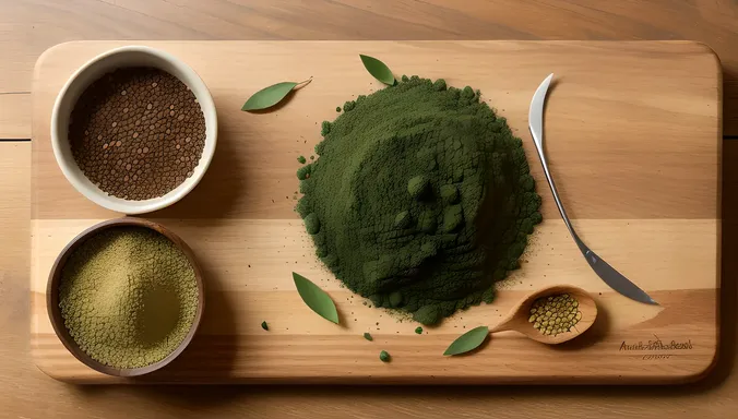 Artful Arrangement of Chlorella Plant Leaves