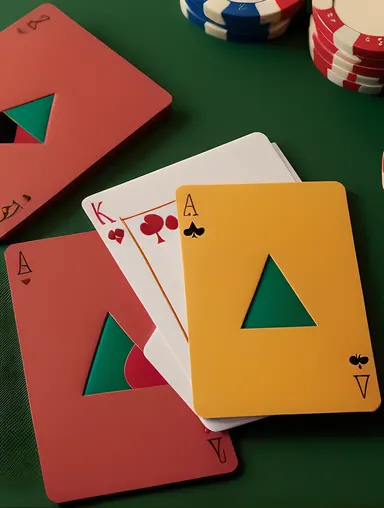 Artistic Rummy Card Game with Geometric Pattern