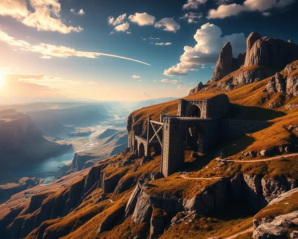 Asgard 4K Landscape Bifrost Bridge Golden Realm