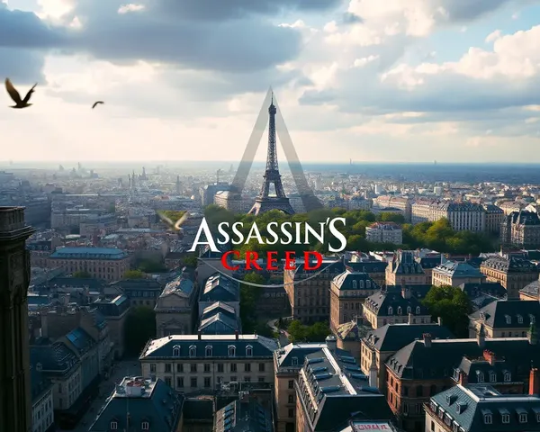Assassin's Creed 4K Wallpaper: 18th Century Paris Cityscape with Eiffel Tower