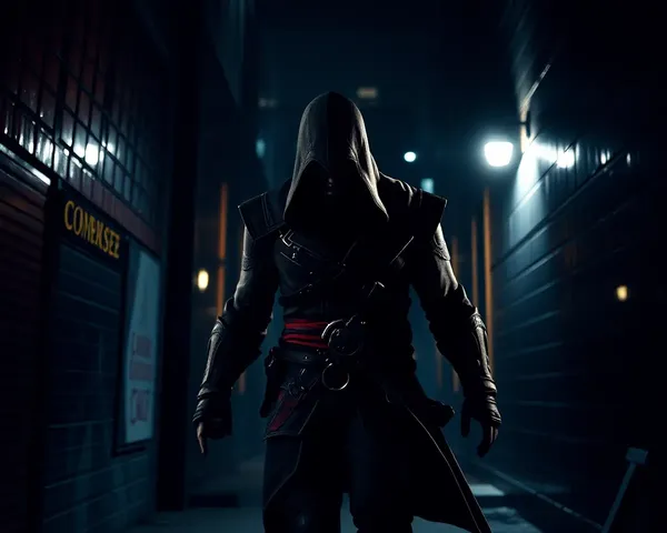 Assassin's Creed 4K Wallpaper: Gritty Connor Kenway Sneaking Through Dark Alleyway
