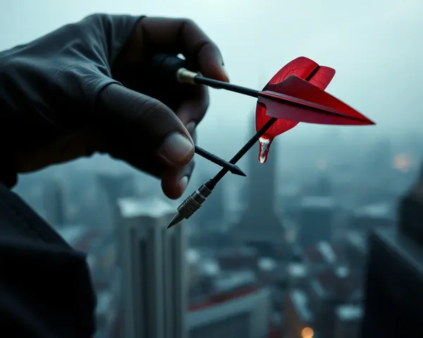 Assassin's Deadly Hand Holds Poison Dart Cityscape