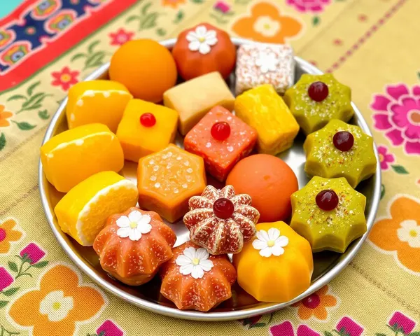 Assorted Bengali Sweets Arranged Artfully on Table