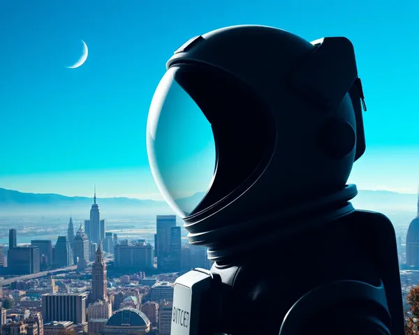 Astronaut's Helmet and Suit on Distant Planet