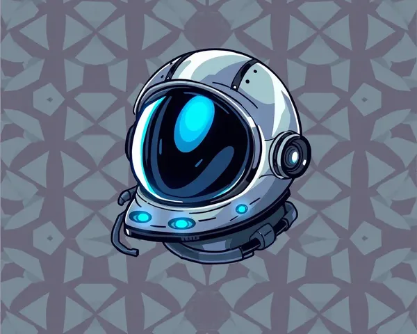 Astronaut Space Helmet with Glowing Accents on Geometric Pattern