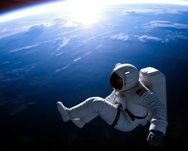 Astronaut in Space with Earth Rising in Background
