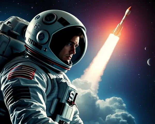 Astronaut in Spacesuit with Rocket Ship Blasting Off Wallpaper