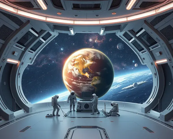 Astronauts Work on Planet Mockup in Zero-Gravity Space Station