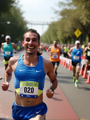 Athlete Crosses Finish Line with Unflagging Determination