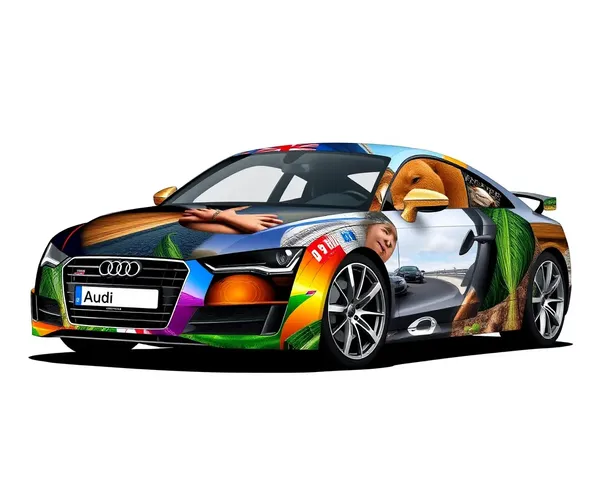 Audi Car Made of iPhone Wallpapers Illustration