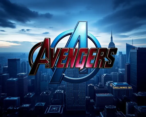 Avengers Logo 4K Amoled Wallpaper with Cityscape