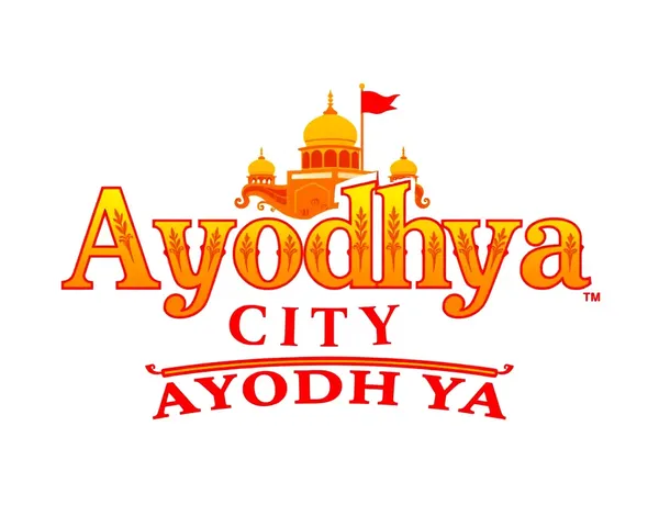 Ayodhya City Logo in Bold Golden Font with Indian Motifs